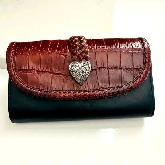 Brighton Heart Croc Embossed Large Leather Wallet - Picture 1 of 8